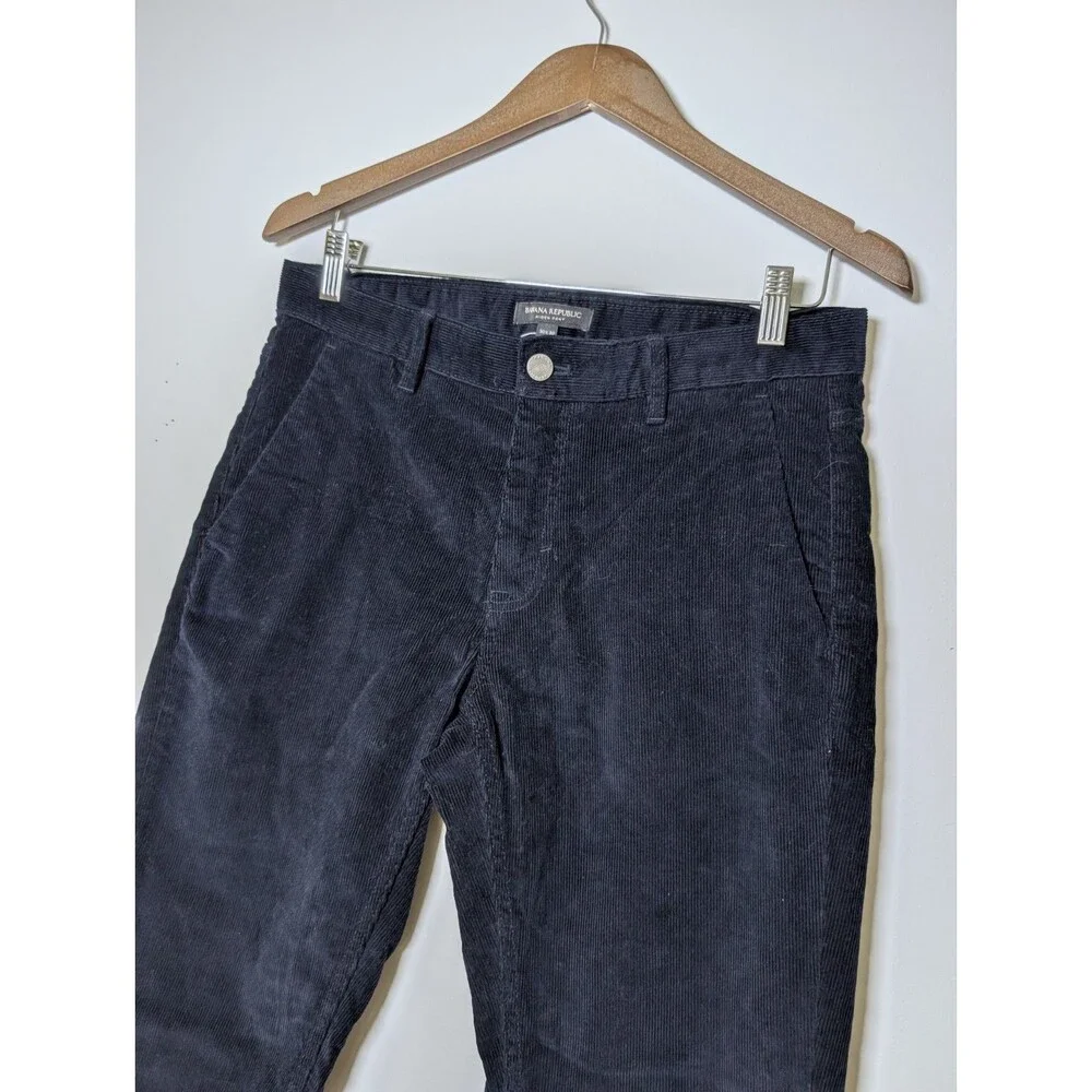 Banana Republic Navy Corduroy Aiden Pants Straight 30x30 Stretch Cotton Classic